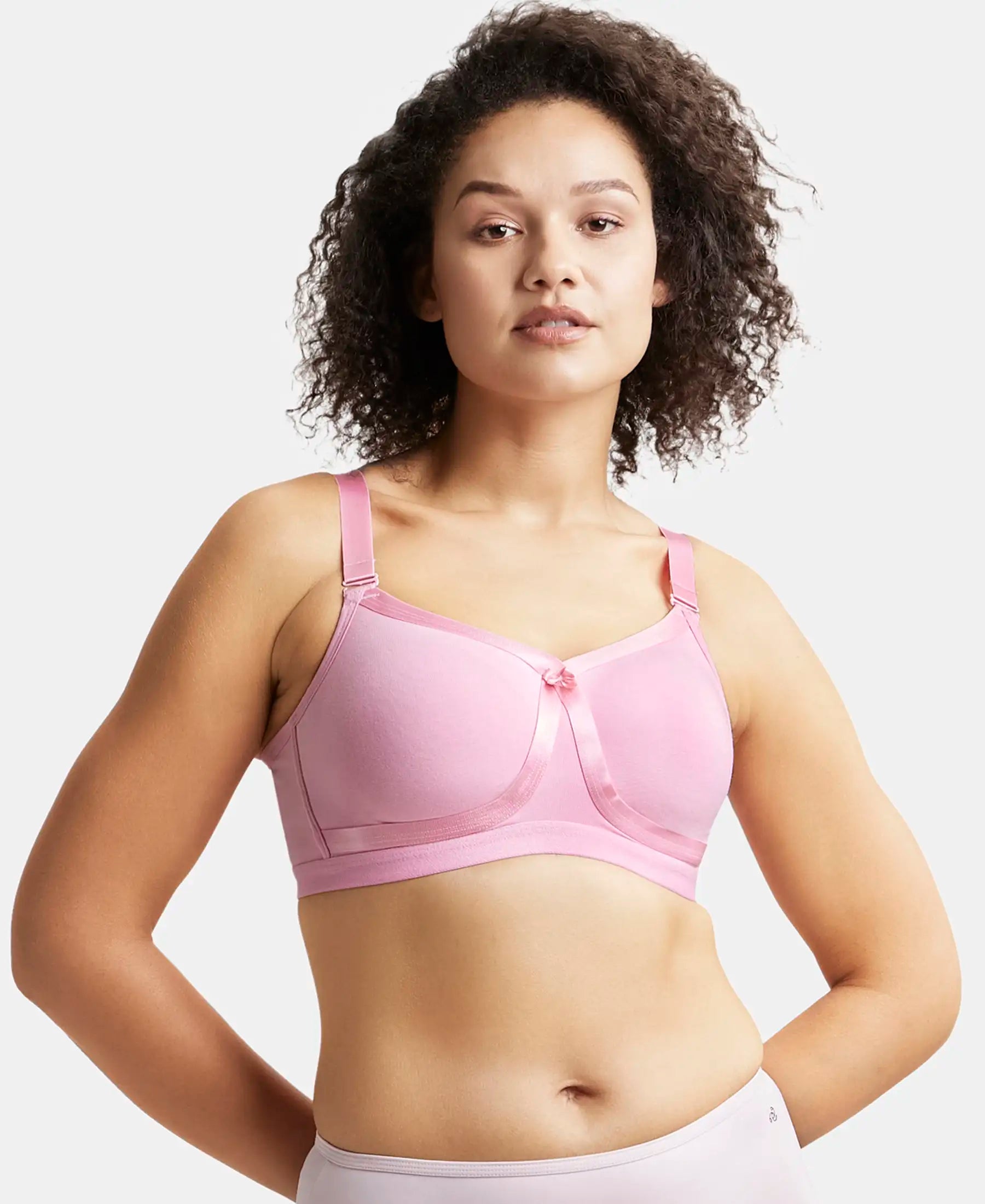 Women's Wirefree Non Padded Super Combed Cotton Elastane Stretch Full  Coverage Everyday Bra with Detachable Straps and Double Layered Cup - Candy  Pink