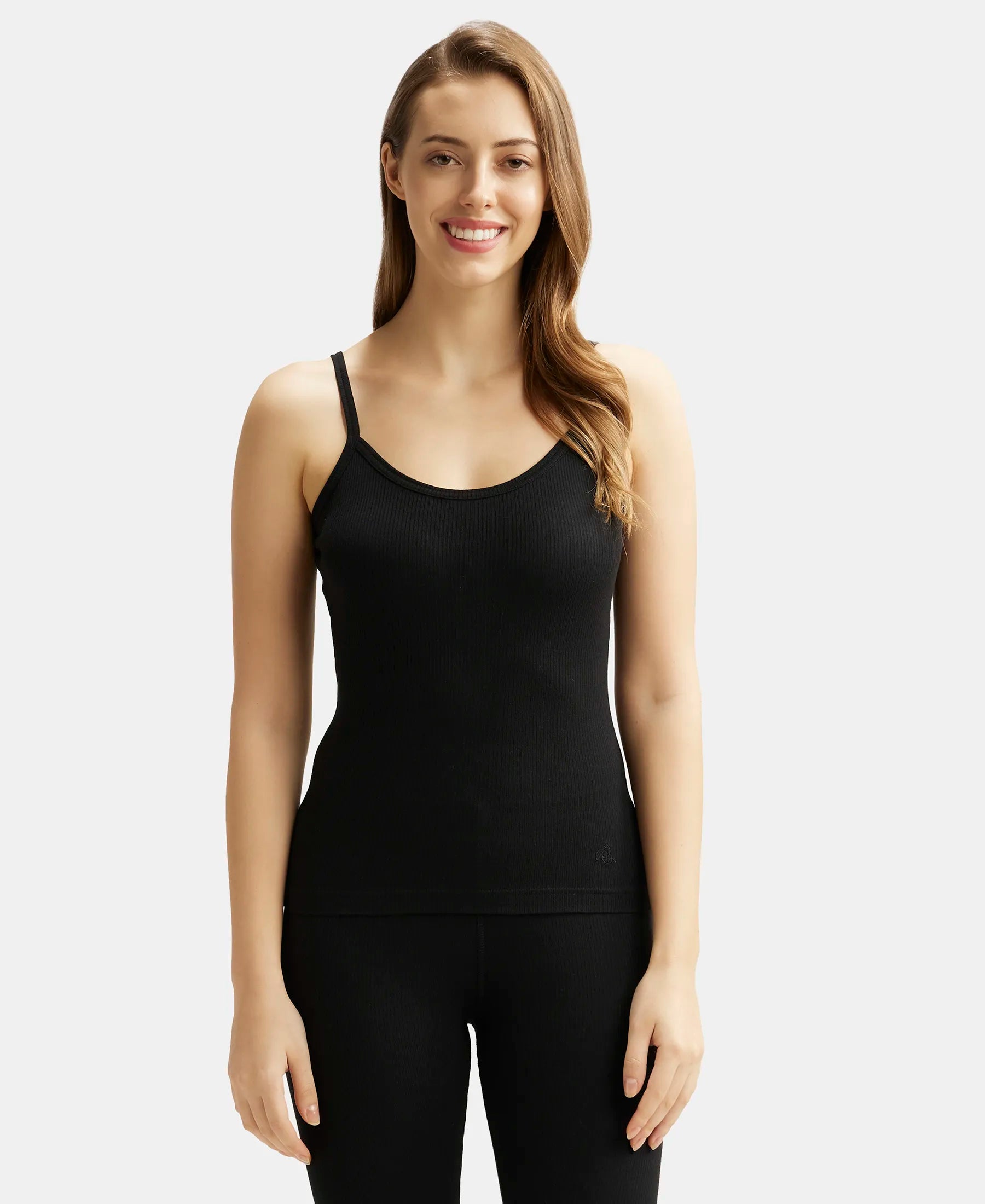 Buy Women's Super Combed Cotton Rich Thermal Camisole with Stay Warm  Technology - Black 2501