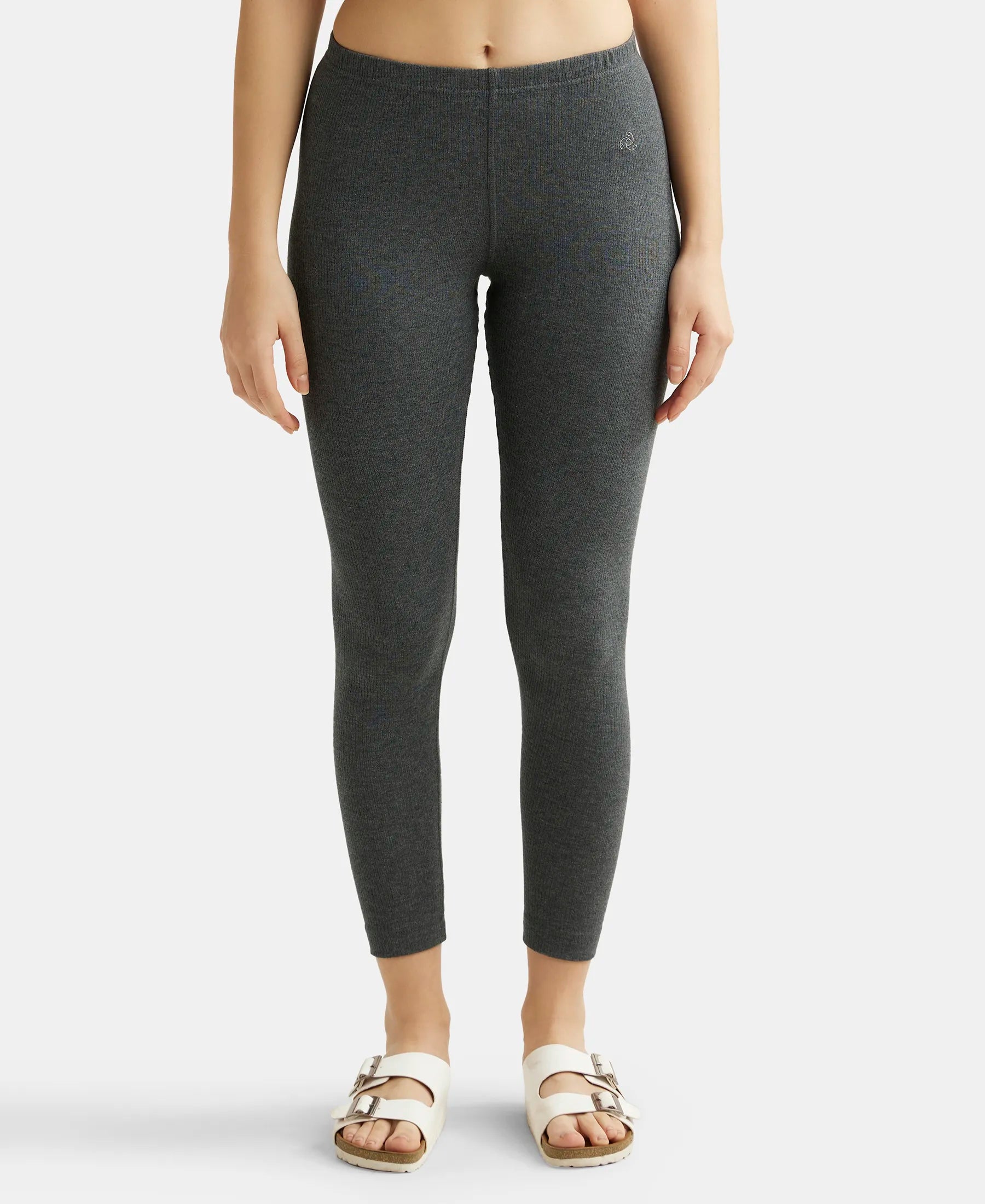 Buy Super Combed Cotton Rich Thermal Leggings with StayWarm Technology -  Charcoal Melange 2520