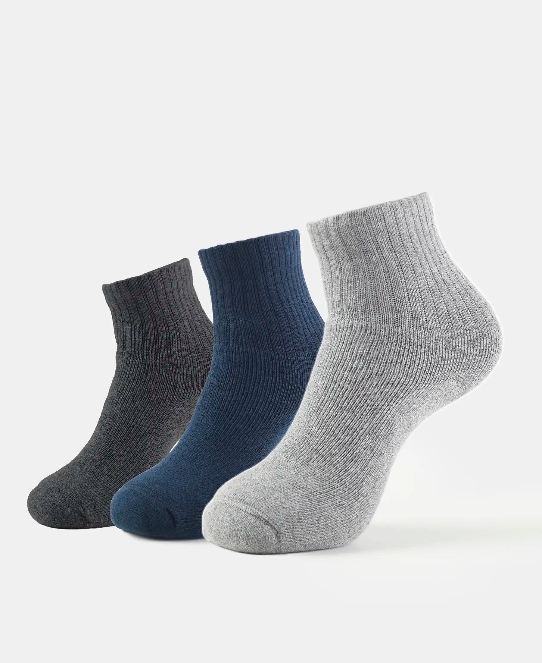 Buy SLIMSHINE Men's Cotton Terry Ankle Socks, Pack of 3 ( Black, Grey,  White) Online at Best Prices in India - JioMart.