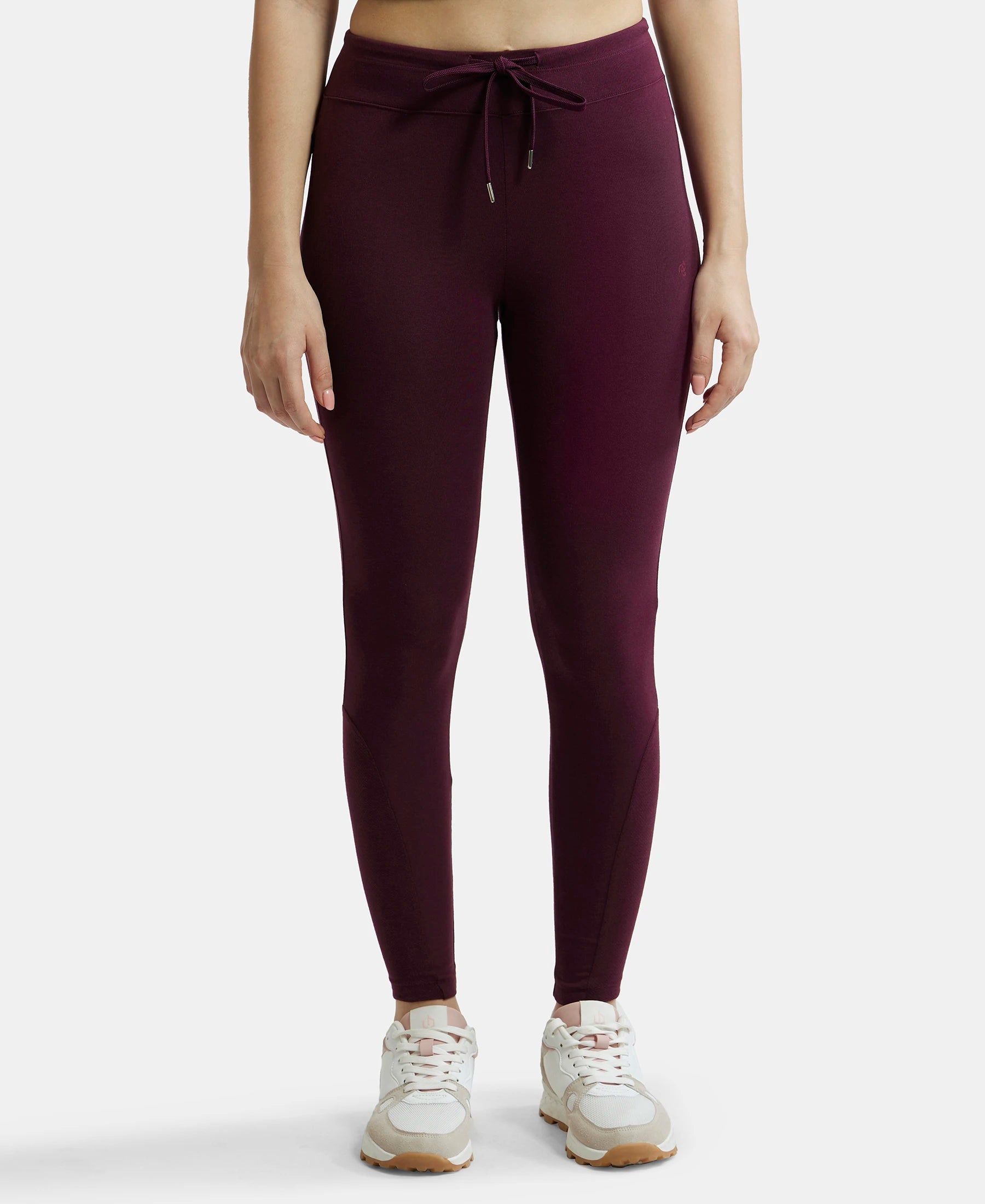 Buy Jockey Wine Textured Yoga Pants - AA01 for Women Online @ Tata