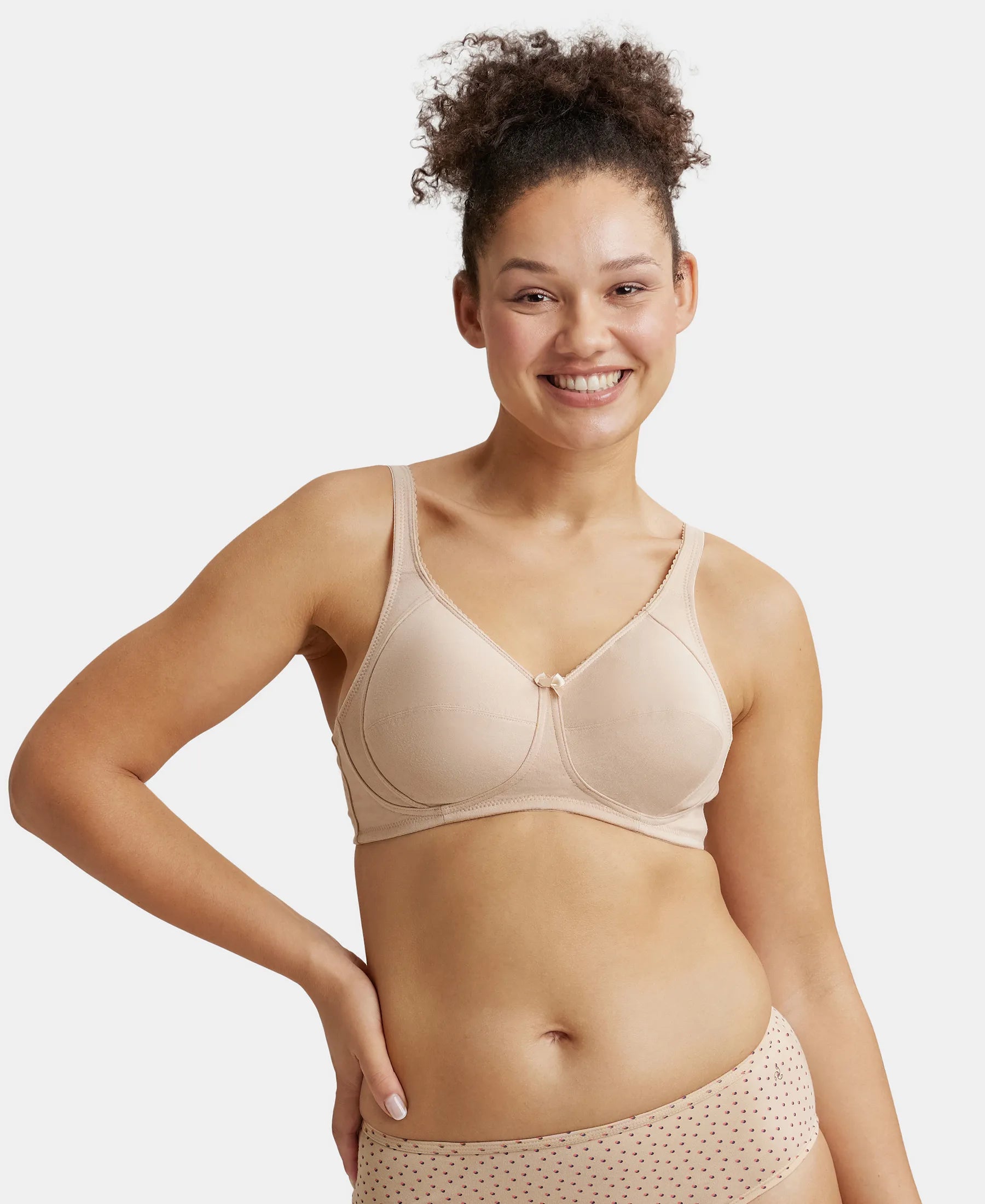 Buy Women's Wirefree Non Padded Super Combed Cotton Elastane Stretch Full  Coverage Everyday Bra with Concealed Shaper Panel and Broad Fabric Straps -  Candlelight Peach FE41