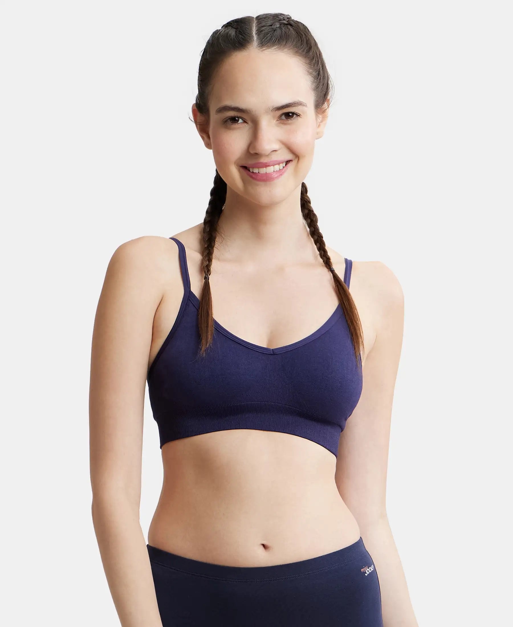 Buy Women's Wirefree Seamfree Non Padded Micro Touch Nylon Elastane Stretch  Full Coverage Optional Cross Back Styling Everyday Bra - Heather Rose FE74