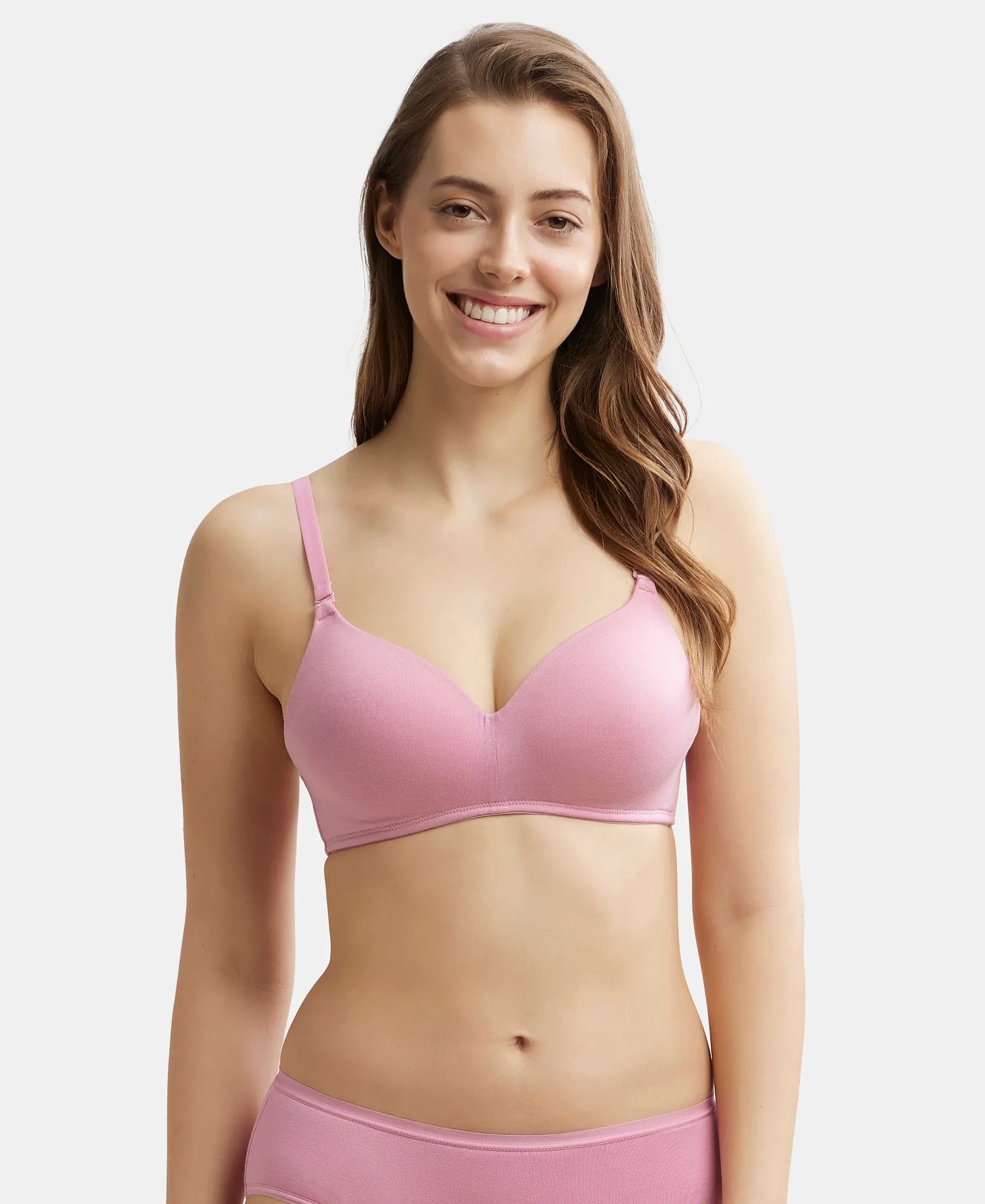 Buy Wirefree Padded Tencel Lyocell Elastane Full Coverage Multiway T-Shirt  Bra with Adjustable Straps - Orchid Smoke JW11