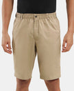 Super Combed Mercerised Cotton Woven Straight Fit Shorts with Side Pockets - Khaki-1