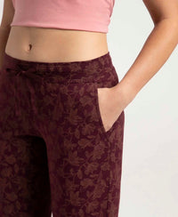 Super Combed Cotton Elastane Stretch Slim Fit Printed Capri with Side Pockets - Wine Tasting Printed-8