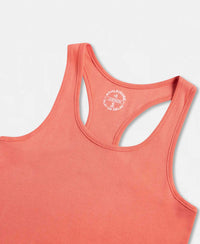 Super Combed Cotton Rib Fabric Slim Fit Solid Racerback Styled Tank Top - Blush Pink