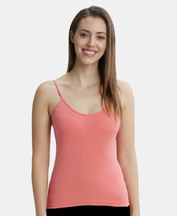 Super Combed Cotton Rib Camisole with Adjustable Straps and StayFresh Treatment - Candy Pink