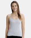 Super Combed Cotton Rib Camisole with Adjustable Straps and StayFresh Treatment - Steel Grey Melange