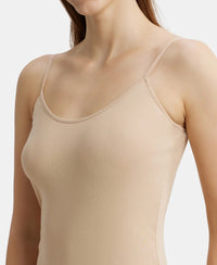 Super Combed Cotton Rib Camisole with Adjustable Straps and StayFresh Treatment - Light Skin