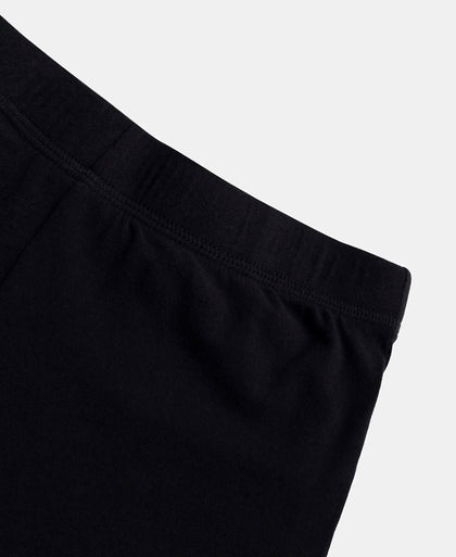 High Coverage Super Combed Cotton Elastane Stretch Shorties With Concealed Waistband - Black-10