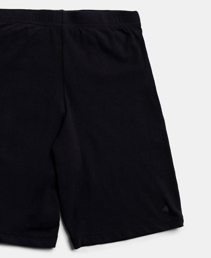 Pack of 2 High Coverage Super Combed Cotton Elastane Stretch Shorties With Concealed Waistband - Black & Classic Navy