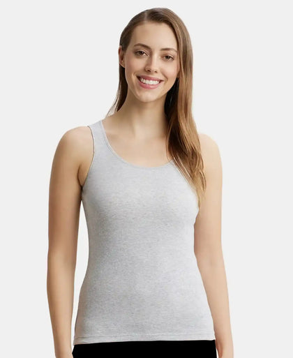 Super Combed Cotton Rib Fabric Inner Tank Top With StayFresh Treatment - Steel Grey Melange