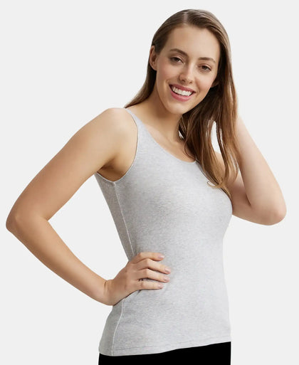 Super Combed Cotton Rib Fabric Inner Tank Top With StayFresh Treatment - Steel Grey Melange