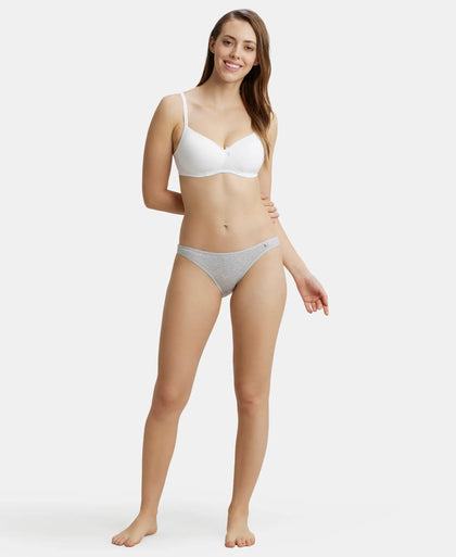 Wirefree Non Padded Super Combed Cotton Elastane Full Coverage Everyday Bra with Contoured Shaper Panel and Adjustable Straps - White-4