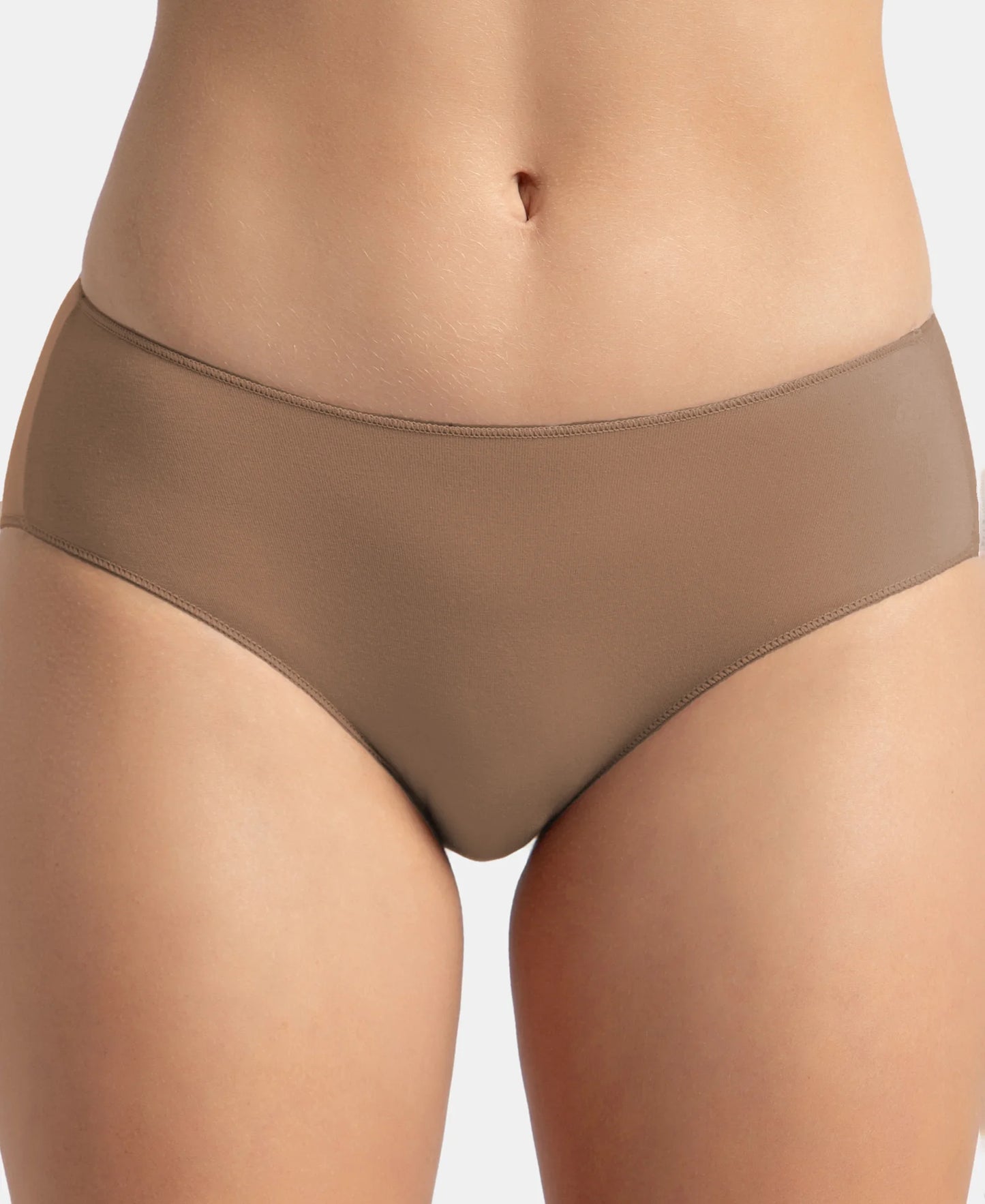 High Coverage Micro Modal Elastane Stretch Hipster With Ultrasoft Concealed Waistband - Deep Taupe