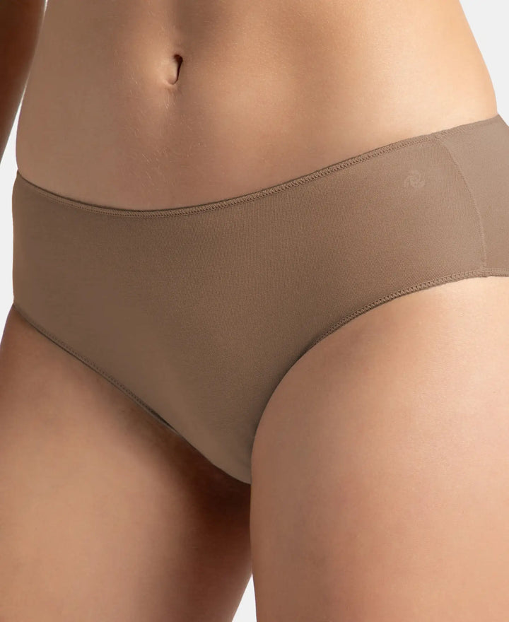 High Coverage Micro Modal Elastane Stretch Hipster With Ultrasoft Concealed Waistband - Deep Taupe