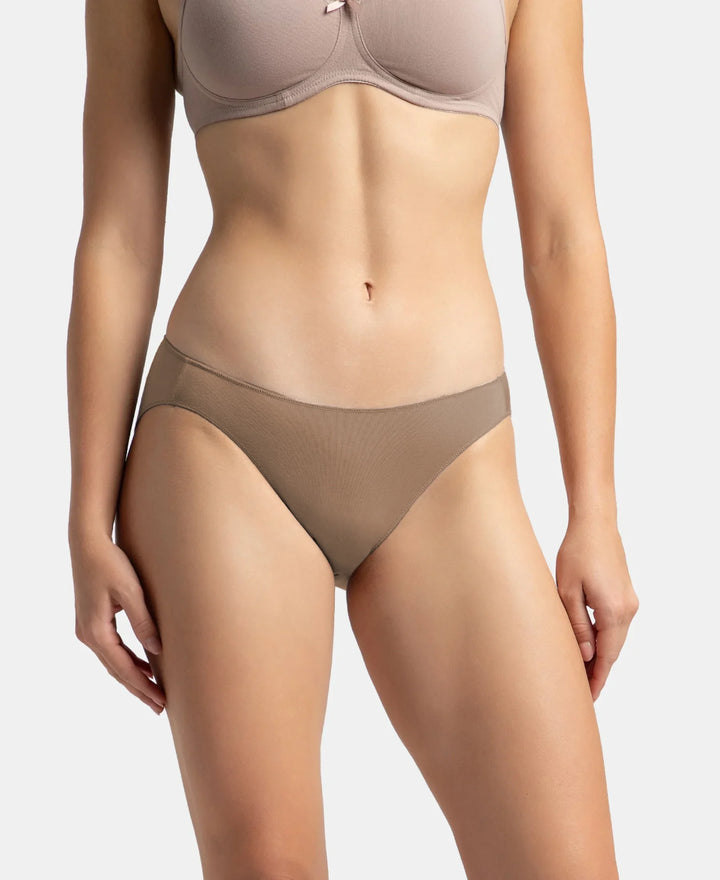 Medium Coverage Micro Modal Elastane Stretch Bikini With Concealed Waistband and StayFresh Treatment - Deep Taupe