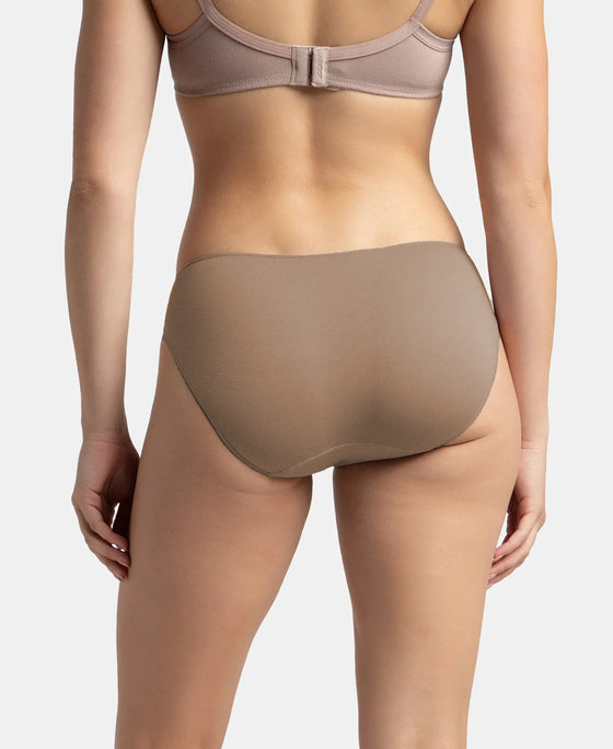 Medium Coverage Micro Modal Elastane Stretch Bikini With Concealed Waistband and StayFresh Treatment - Deep Taupe