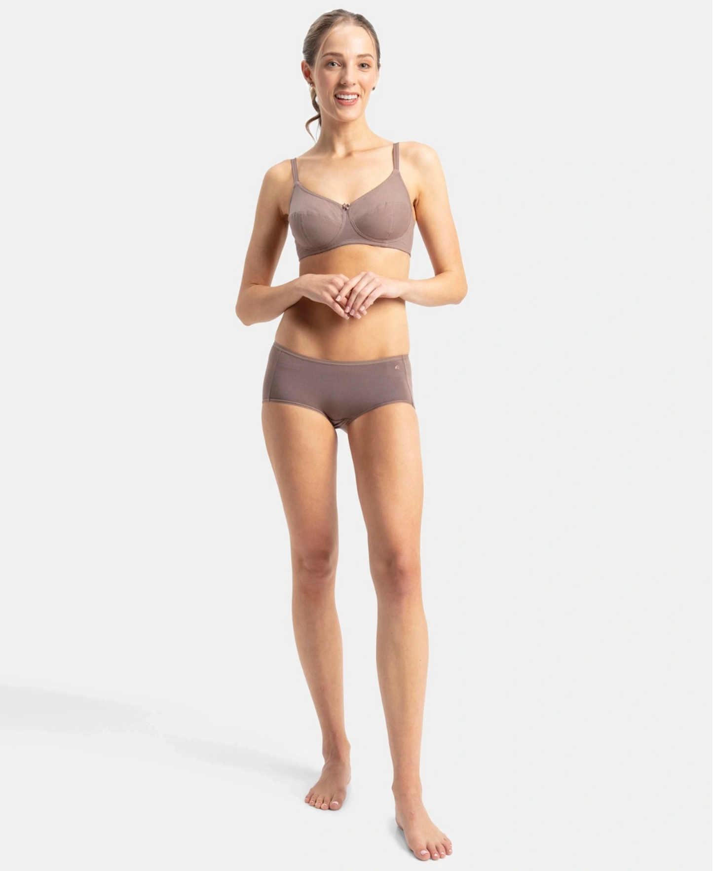 Full Coverage Micro Modal Elastane Stretch Full Brief With Exposed Waistband and StayFresh Treatment - Deep Taupe