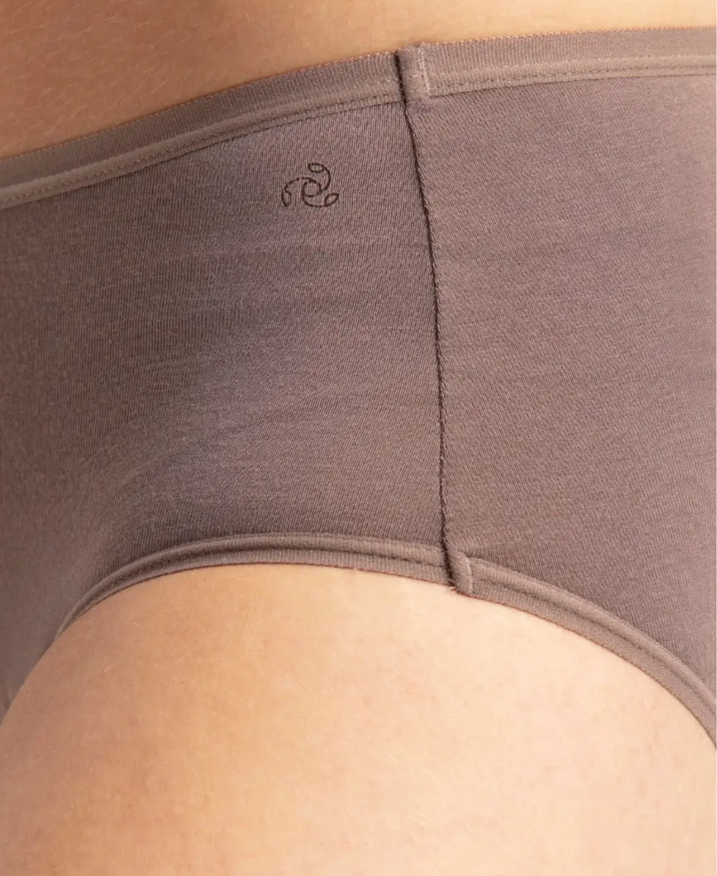 Full Coverage Micro Modal Elastane Stretch Full Brief With Exposed Waistband and StayFresh Treatment - Deep Taupe