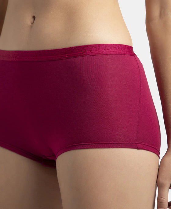 Full Coverage Micro Modal Elastane Stretch Boy Shorts with StayFresh Treatment - Anemone