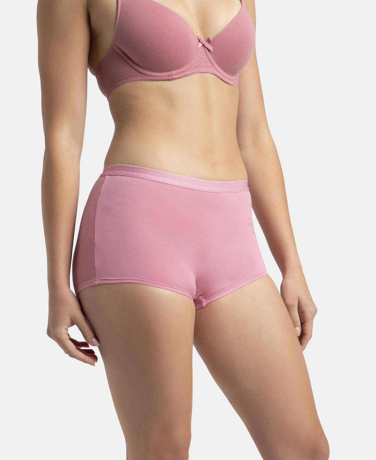 Full Coverage Micro Modal Elastane Stretch Boy Shorts with StayFresh Treatment - Cashmere Rose