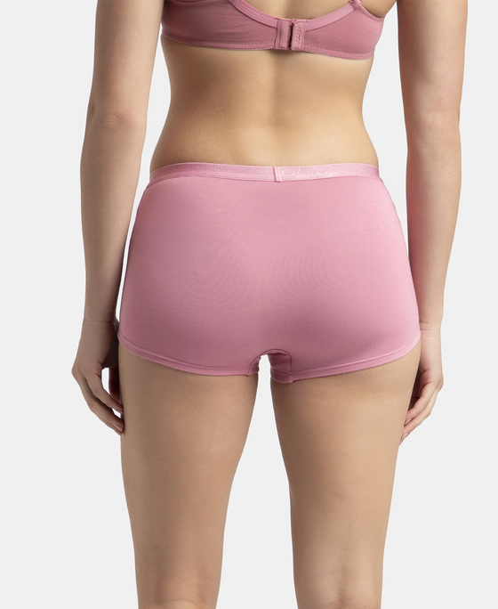 Full Coverage Micro Modal Elastane Stretch Boy Shorts with StayFresh Treatment - Cashmere Rose