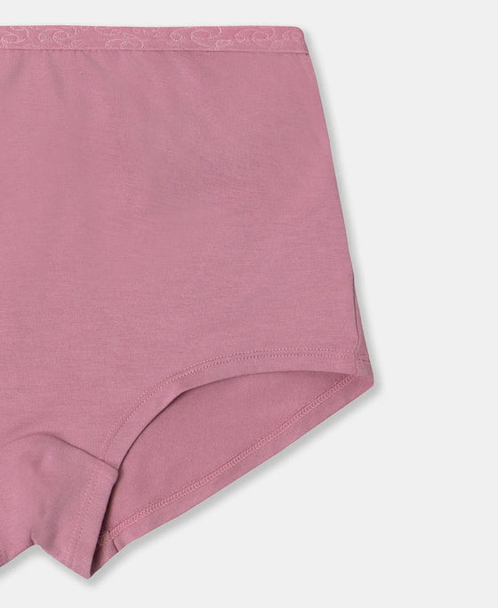 Full Coverage Micro Modal Elastane Stretch Boy Shorts with StayFresh Treatment - Cashmere Rose