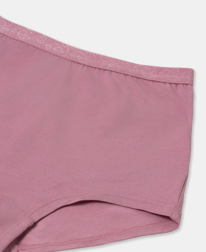 Full Coverage Micro Modal Elastane Stretch Boy Shorts with StayFresh Treatment - Cashmere Rose