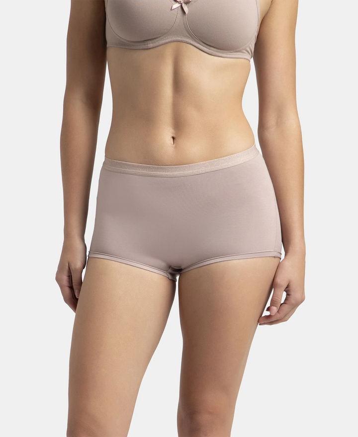 Full Coverage Micro Modal Elastane Stretch Boy Shorts with StayFresh Treatment - Mocha