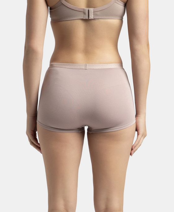 Full Coverage Micro Modal Elastane Stretch Boy Shorts with StayFresh Treatment - Mocha