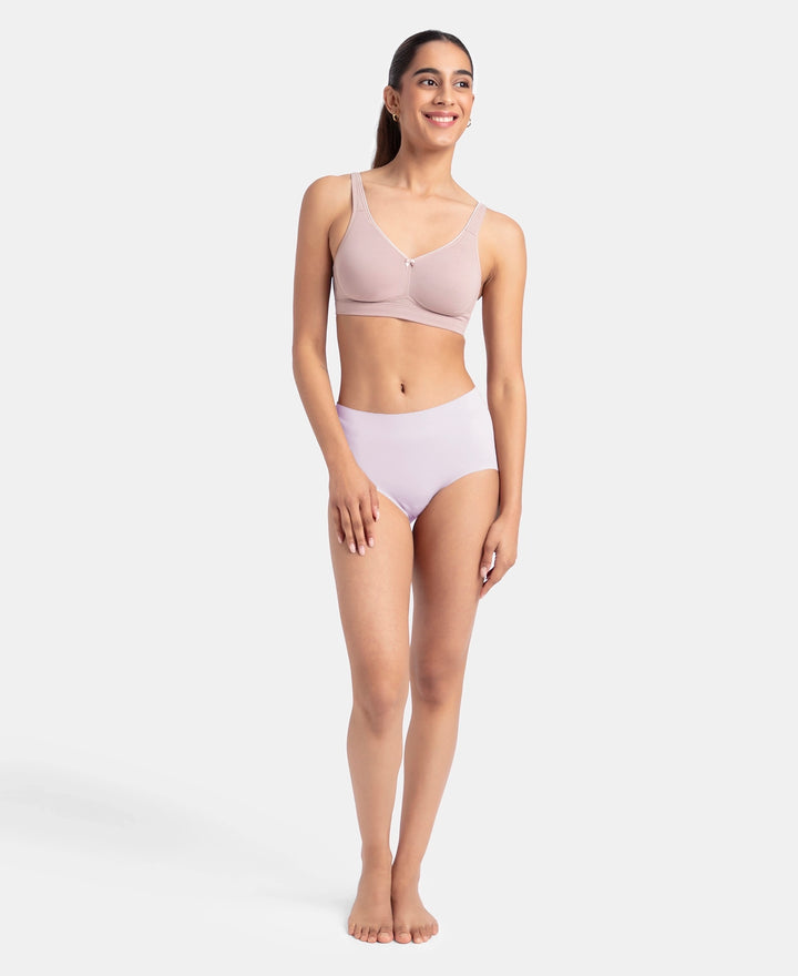 High Coverage Soft Touch Microfiber Elastane Stretch Full Brief with No Visible Pantyline - Fragrant Lilac