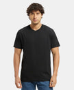 Super Combed Cotton Rich Round Neck Half Sleeve T-Shirt - Black-1