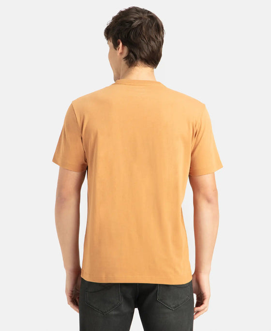 Super Combed Cotton Rich Round Neck Half Sleeve T-Shirt - Brown Sugar