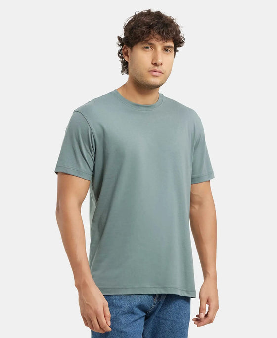 Super Combed Cotton Rich Round Neck Half Sleeve T-Shirt - Balsam Green-2