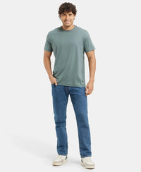 Super Combed Cotton Rich Round Neck Half Sleeve T-Shirt - Balsam Green-6