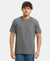 Super Combed Cotton Rich Round Neck Half Sleeve T-Shirt - Charcoal Melange-1