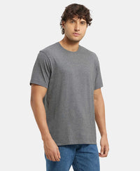 Super Combed Cotton Rich Round Neck Half Sleeve T-Shirt - Charcoal Melange-2