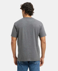 Super Combed Cotton Rich Round Neck Half Sleeve T-Shirt - Charcoal Melange-3