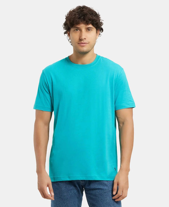 Super Combed Cotton Rich Round Neck Half Sleeve T-Shirt - Deep Atlantis-1