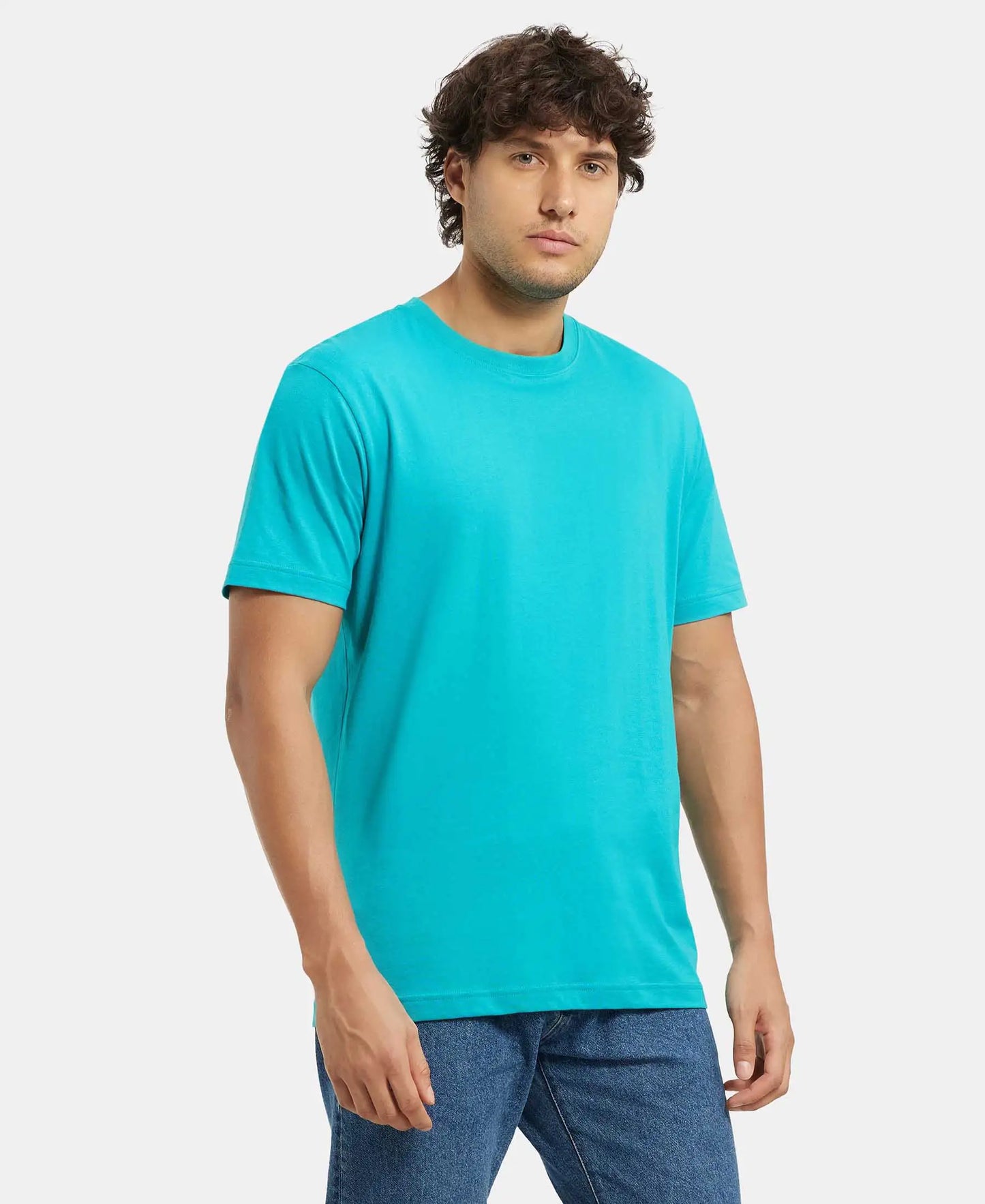 Super Combed Cotton Rich Round Neck Half Sleeve T-Shirt - Deep Atlantis-2