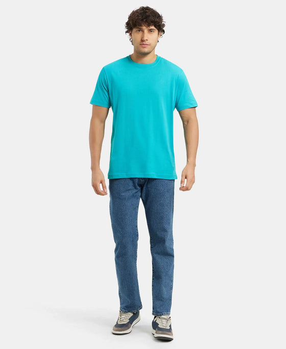 Super Combed Cotton Rich Round Neck Half Sleeve T-Shirt - Deep Atlantis-4