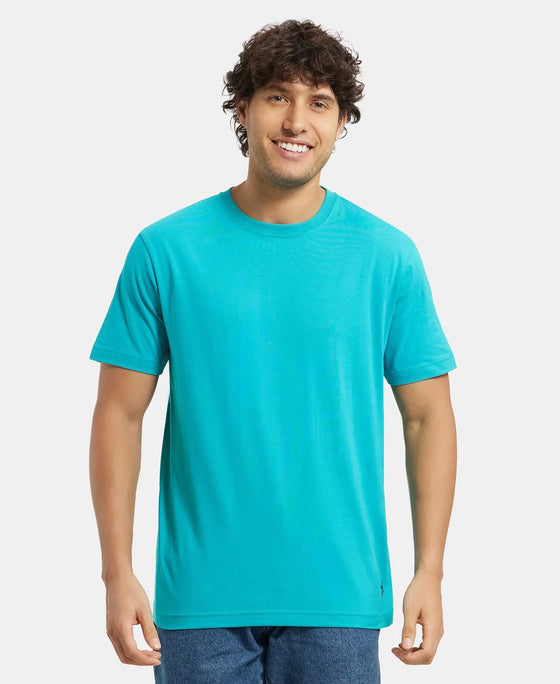 Super Combed Cotton Rich Round Neck Half Sleeve T-Shirt - Deep Atlantis-5