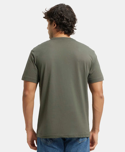 Super Combed Cotton Rich Round Neck Half Sleeve T-Shirt - Deep Olive-3