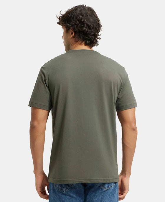 Super Combed Cotton Rich Round Neck Half Sleeve T-Shirt - Deep Olive-3