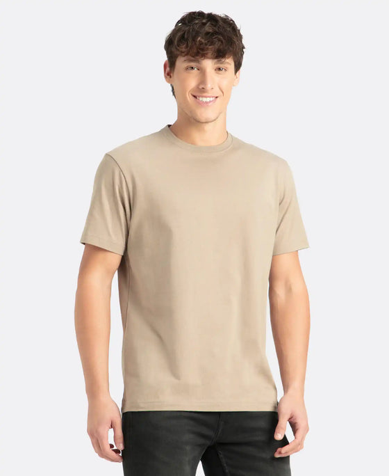 Super Combed Cotton Rich Round Neck Half Sleeve T-Shirt - Desert Taupe