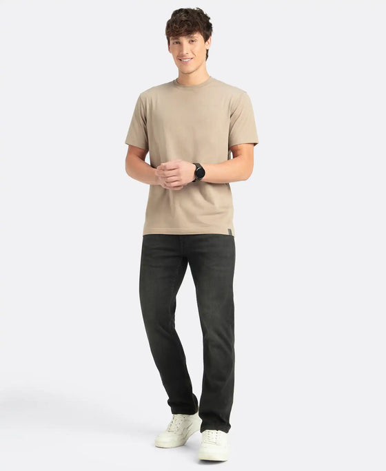 Super Combed Cotton Rich Round Neck Half Sleeve T-Shirt - Desert Taupe