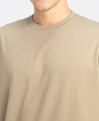 Super Combed Cotton Rich Round Neck Half Sleeve T-Shirt - Desert Taupe