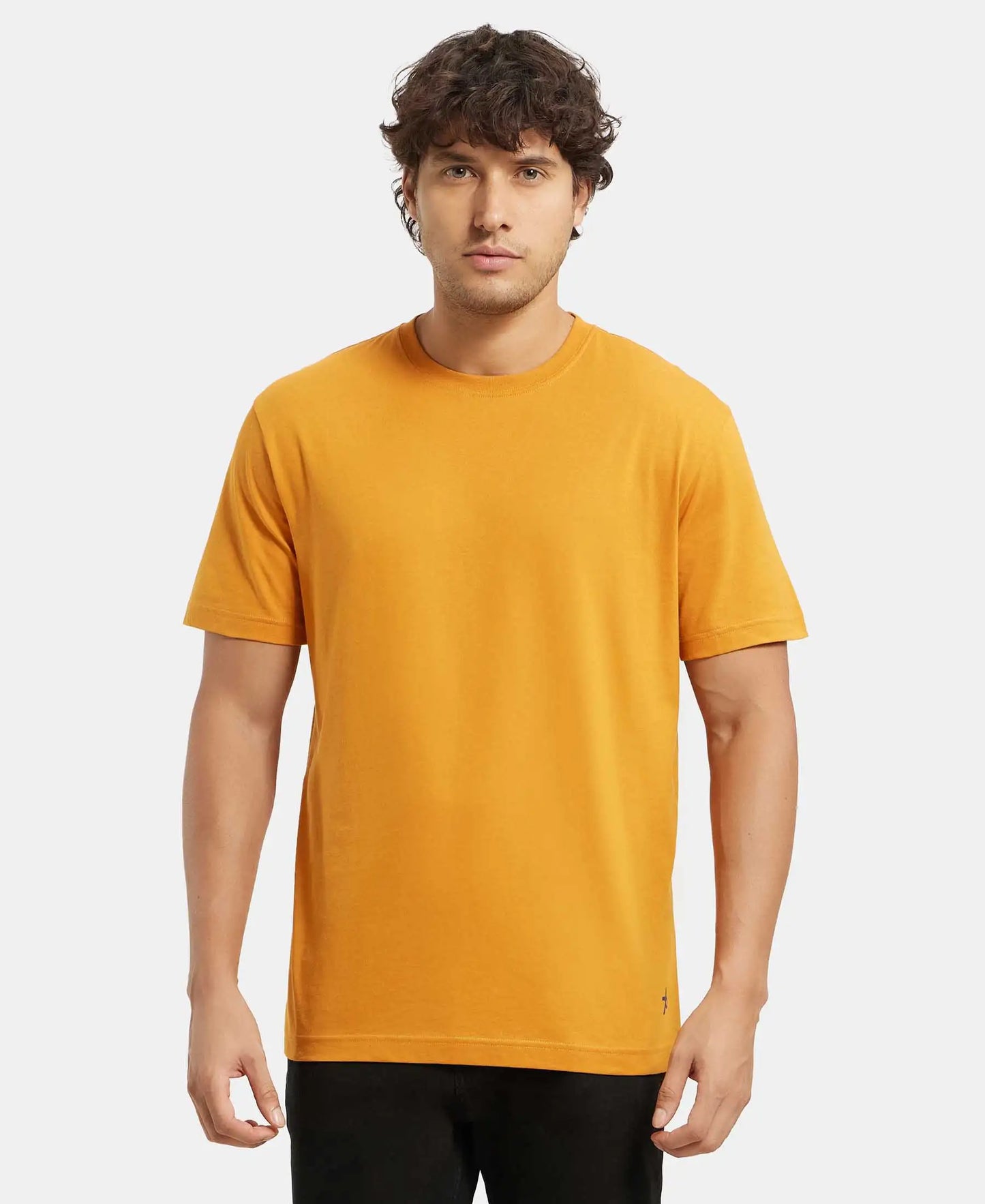 Super Combed Cotton Rich Round Neck Half Sleeve T-Shirt - Desert Sun-1